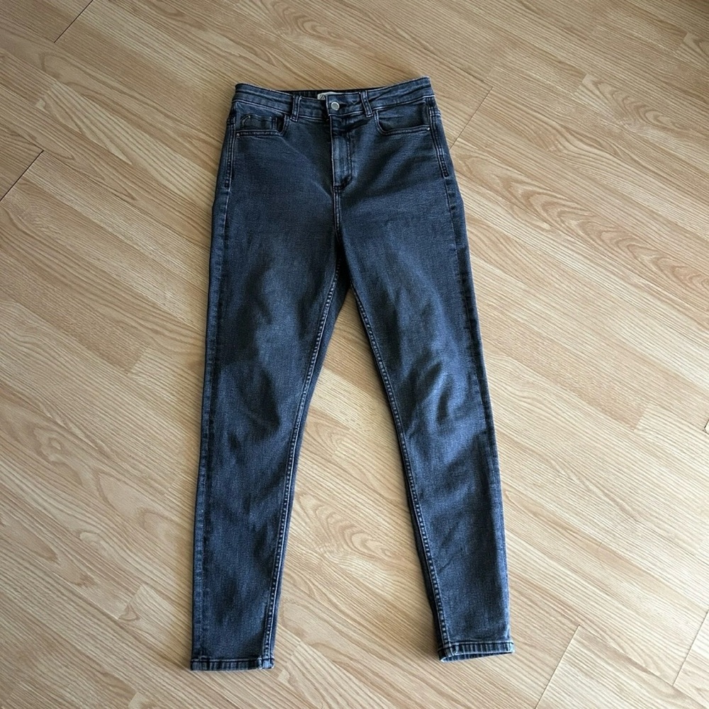 Zara Super High Rise Charcoal Skinny Jeans Women’s 8